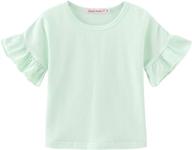 girls' short-sleeve colorful childhood tunic t-shirts with ruffles and lace tops - perfect summer tees shirts for kids logo