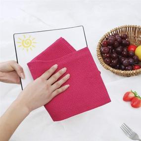 img 3 attached to 🧼 Glvnniss Rose Red Cotton Kitchen Dish Towels, 18x28 Inches, Pack of 3 - Ideal for Washing Dishes