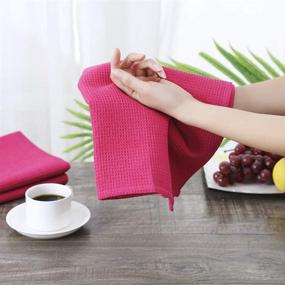 img 2 attached to 🧼 Glvnniss Rose Red Cotton Kitchen Dish Towels, 18x28 Inches, Pack of 3 - Ideal for Washing Dishes