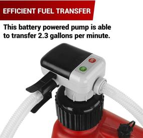 img 1 attached to 🔋 8.7 Liters/Min Battery Powered Utility Can Pump with Extended Discharge Hose and Auto-Stop Sensor (Includes 4 Adapters for Gas Cans) - Ideal for Brake Cleaner, Washer Fluids, Ethanol, DEF, and Water Transfer Pump
