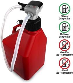 img 4 attached to 🔋 8.7 Liters/Min Battery Powered Utility Can Pump with Extended Discharge Hose and Auto-Stop Sensor (Includes 4 Adapters for Gas Cans) - Ideal for Brake Cleaner, Washer Fluids, Ethanol, DEF, and Water Transfer Pump