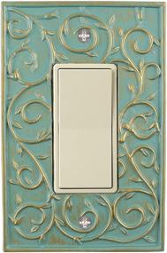img 1 attached to Enhance Your Home Décor with Meriville French Scroll 1 Rocker Wallplate in Buckingham Green with Gold - Single Switch Electrical Cover Plate