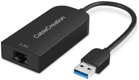 img 4 attached to 2.5G Ethernet to USB Adapter, CableCreation USB 3.0 Gigabit LAN Dongle, Wired Network to USB Converter, Latest RJ45 to USB Adapter for MacBook Windows 10,8.1, macOS X 10.6-10.15, Black