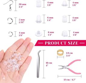 img 1 attached to 🔧 Jewelry Making Kit: Earring Hooks, Fish Hook Earrings, Earring Cards, Jewelry Plier, Earring Backs, Jump Ring - 2000Pcs Earring Supplies for Making, Repairing, and Crafting Earrings by Anezus