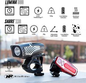 img 3 attached to NiteRider Lumina Micro 900 Front Bike Light Sabre 110 Rear Bike Light Combo Pack - USB Rechargeable Bicycle Headlight LED Front Light Water Resistant Mountain Road City Commuting Cycling Safety Flash with Enhanced SEO