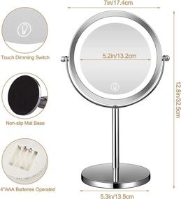 img 1 attached to Quinskkin Magnifying Mirror: 1X/10X Magnification, 7 Inch Makeup Mirror with Lights, 360°Rotation, Double Sided LED Lighted Vanity Mirror - Tabletop Bathroom