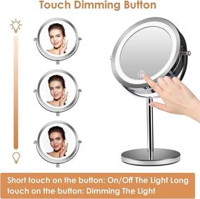 img 2 attached to Quinskkin Magnifying Mirror: 1X/10X Magnification, 7 Inch Makeup Mirror with Lights, 360°Rotation, Double Sided LED Lighted Vanity Mirror - Tabletop Bathroom