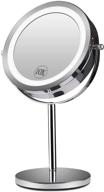 quinskkin magnifying mirror: 1x/10x magnification, 7 inch makeup mirror with lights, 360°rotation, double sided led lighted vanity mirror - tabletop bathroom logo