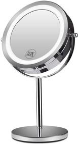 img 4 attached to Quinskkin Magnifying Mirror: 1X/10X Magnification, 7 Inch Makeup Mirror with Lights, 360°Rotation, Double Sided LED Lighted Vanity Mirror - Tabletop Bathroom