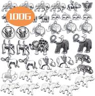 100g antique silver elephant charms for bracelets 🐘 and necklaces - tibetan animal pendants for jewelry making logo