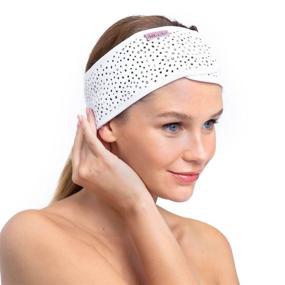 img 3 attached to 🛁 Kitsch Spa Headbands for Women - Makeup Headband, Facial Washing Headband with Ponytail (Micro Dot) - Premium SEO