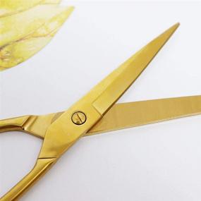 img 2 attached to ✂️ 7-Inch Gold Scissors: Premium Multi-Purpose Stainless Steel, Heavy Duty Straight Blades for Leather, Fabric & Crafts