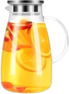 drip-free glass pitcher: 68oz water jug with lid | easy clean borosilicate | heat resistant for tea, juice, milk & more logo