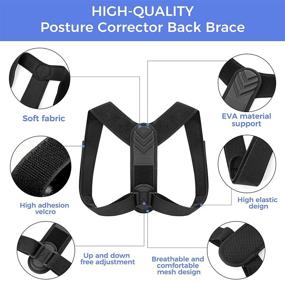 img 2 attached to HOWPENU Posture Corrector for Women and Men - Adjustable Upper Back Brace for Clavicle Support and Spinal Alignment - Back Support Straightener for Pain Relief in Neck, Back & Shoulder