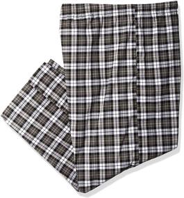 img 1 attached to Hanes Men's Woven Plaid Stretch Sleepwear for Comfortable Lounge & Sleep