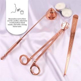 img 2 attached to 🕯️ Hilitchi 4 in 1 Candle Snuffer Accessory Gift Pack: Wick Trimmer, Wick Dipper, Snuffer & Bonus Rose Gold Candle Pack