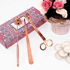 img 4 attached to 🕯️ Hilitchi 4 in 1 Candle Snuffer Accessory Gift Pack: Wick Trimmer, Wick Dipper, Snuffer & Bonus Rose Gold Candle Pack