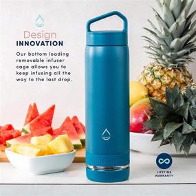 img 2 attached to 🍓 Vacuum Insulated Stainless Steel Fruit Infuser Water Bottle (20 oz) : Includes Fruit Infuser Recipe eBook : Bottom-Loading Water Infuser for Enhanced Flavor : Convenient Cleaning : Perfect Gift Water Bottle