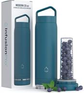 🍓 vacuum insulated stainless steel fruit infuser water bottle (20 oz) : includes fruit infuser recipe ebook : bottom-loading water infuser for enhanced flavor : convenient cleaning : perfect gift water bottle логотип