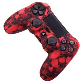 img 2 attached to Enhance Your Gaming Experience with YoRHa Water Transfer Printing Skull Silicone Cover Skin Case for Sony PS4/slim/Pro Dualshock 4 Controller (Red) - Includes Pro Thumb Grips x 8