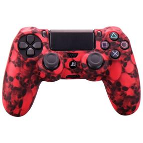 img 3 attached to Enhance Your Gaming Experience with YoRHa Water Transfer Printing Skull Silicone Cover Skin Case for Sony PS4/slim/Pro Dualshock 4 Controller (Red) - Includes Pro Thumb Grips x 8