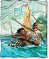 disneys moana voyages touch blanket logo