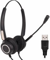 callany usb computer headset for office/working call center - black logo