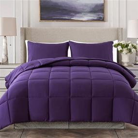 img 4 attached to 🛏️ Cosybay All-Season Full Bedding Set - Lightweight Purple Comforter with Shams - Quilted Ultra-Soft Microfiber - Down Alternative 3 Piece Comforter Set for Better Sleep Experience