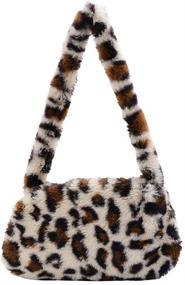 img 4 attached to 👜 Stylish Aktudy Plush Animal Pattern Top-Handle Shoulder Bag for Women and Girls