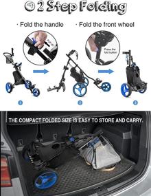 img 3 attached to 🏌️ Golf Push Carts by HINXIETIE - 3 Wheel Foldable Design, Lightweight with Foot Brake, Phone Holder, Umbrella Holder, Cup Holder, and Scoreboard Holder for Golf Bags