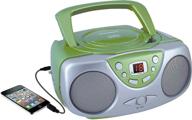 green sylvania srcd243 portable cd player with am/fm radio boombox logo