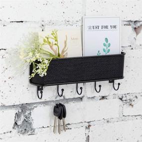 img 2 attached to 🔑 Organize Keys, Mail, and More with the Oakeer Wall Mount Mail Holder and Key Hooks