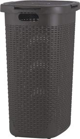 img 3 attached to 🧺 Superio Deluxe Wicker Style Laundry Hamper Basket With Lid - 60 Liter, Brown Color - 1.70 Bushel Bin Featuring Cutout Handles for Convenient Dirty Cloth Storage in the Washroom, Bathroom, or Bedroom
