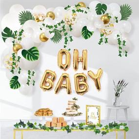 img 4 attached to Украшения для вечеринки в стиле Ola Memoirs Baby Shower - зеленая гирлянда из шаров с декоративным древом плюща, богемная нейтральная тема с искусственными плющевыми лозами, джунгли, сафари, лесная застава, идеально подходят для мальчика или девочки, красивые и стильные украшения.