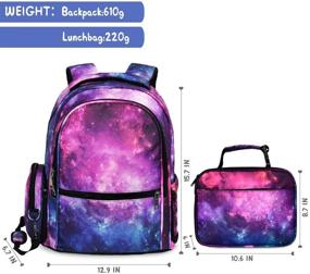 img 3 attached to 🌌 Purple Galaxy School Backpack Bookbag