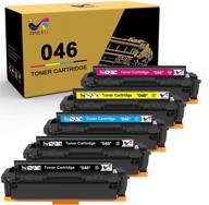 🖨️ high-quality toner cartridge replacement canon 046 046h crg-046h for color imageclass mf735cdw lbp654cdw mf731cdw mf733cdw printer (5 pack: 2 black, yellow, magenta, cyan) logo