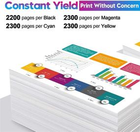 img 1 attached to 🖨️ High-Quality Toner Cartridge Replacement Canon 046 046H CRG-046H for Color ImageCLASS MF735Cdw LBP654Cdw MF731Cdw MF733Cdw Printer (5 Pack: 2 Black, Yellow, Magenta, Cyan)