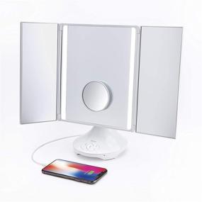 img 4 attached to 💄 IHome Beauty REFLECT TRIFOLD Vanity Speaker: Bluetooth, Hands-Free Speakerphone, LED Lights, Siri & Google Support, USB Charging