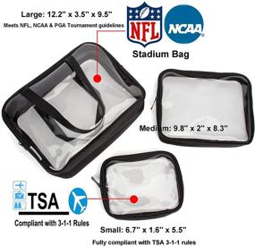 img 3 attached to 🧳 Clear Toiletry Bag 3-Pack - Transparent Packing Cubes Set - Travel Organizer Bags - Ideal for Toiletries, Clothing, Electronics (Black)