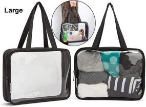 img 1 attached to 🧳 Clear Toiletry Bag 3-Pack - Transparent Packing Cubes Set - Travel Organizer Bags - Ideal for Toiletries, Clothing, Electronics (Black)