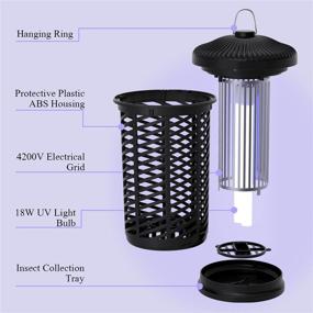 img 3 attached to 🦟 Outdoor/Indoor Electric Bug Zapper - Waterproof Mosquito Zapper Trap, 4200V Fly Insect Repellent and Killer for Home, Patio, Backyard