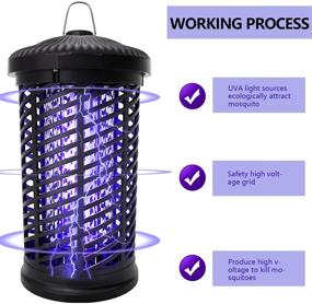 img 2 attached to 🦟 Outdoor/Indoor Electric Bug Zapper - Waterproof Mosquito Zapper Trap, 4200V Fly Insect Repellent and Killer for Home, Patio, Backyard