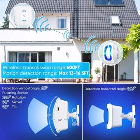 img 1 attached to Motion Sensor Alarm - ELEPOWSTAR Wireless Motion Detection Doorbell with 58 Chimes, 5 Volume Levels & LED Flash