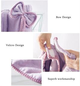 img 1 attached to 🛀 Microfiber Adjustable Bath Wrap Set for Women with Strap - Shower Spa Wrap and Dry Hair Towels (Purple-A)