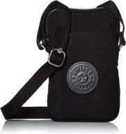 black tonal kipling women's tally minibag - lightweight mini crossbody nylon phone bag logo