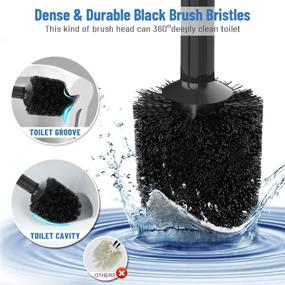 img 1 attached to Black Uptronic Toilet Plunger and Brush Set with Holder - Heavy 🚽 Duty Bowl Brush and 2-in-1 Modern Caddy Stand for Effective Bathroom Cleaning (1 Set)