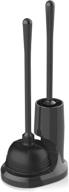 black uptronic toilet plunger and brush set with holder - heavy 🚽 duty bowl brush and 2-in-1 modern caddy stand for effective bathroom cleaning (1 set) logo