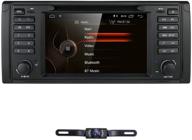 hizpo 1 din android 10 автомобильный стерео радио dvd плеер для bmw серии 5 e39 & x5 e53 с gps, bluetooth, wifi, 1080p и камерой заднего вида. логотип