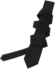 img 3 attached to Solid Color Ties for Men in Black