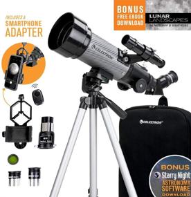 img 3 attached to 🌌 Celestron Travel Scope DX 70mm Portable Refractor Telescope - Fully-Coated Glass Optics - Perfect Telescope for Beginner Astronomers - BONUS Astronomy Software Package & Digiscoping Smartphone Adapter